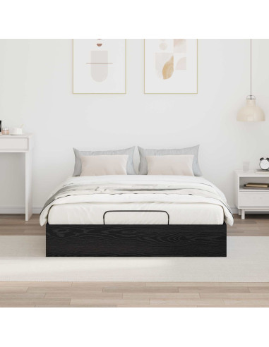 Letto ottomano Rovere Nero 193 x 120 x 25 cm Truciolare