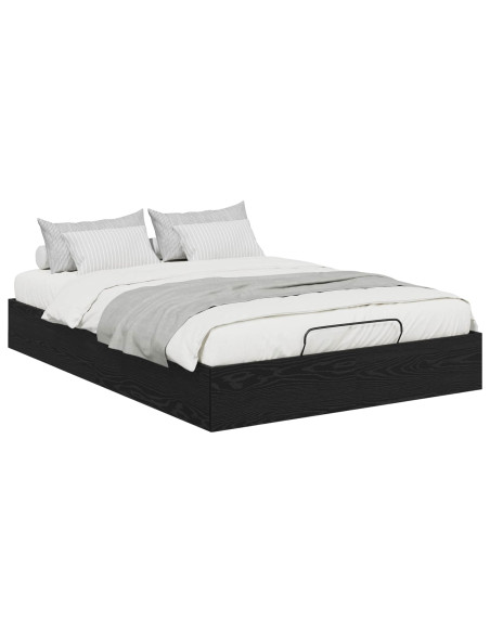 Letto ottomano Rovere Nero 193 x 120 x 25 cm Truciolare