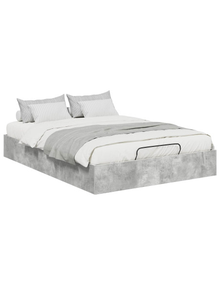 Letto ottomano Grigio cemento 120 x 190 cm Legno multistrato