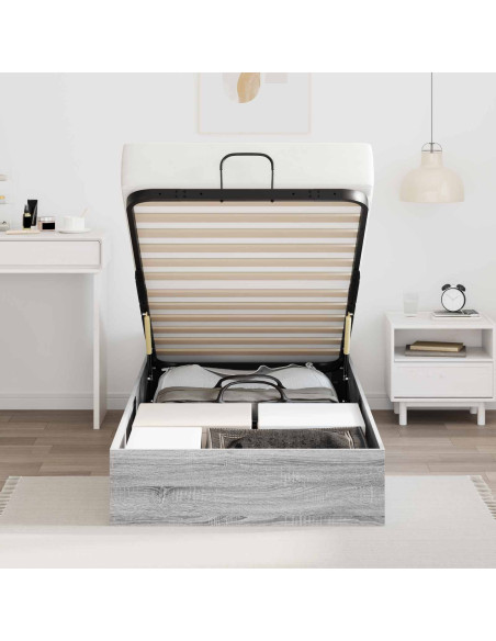 Letto ottomano Grigio Sonoma 193 x 120 x 25 cm Truciolare