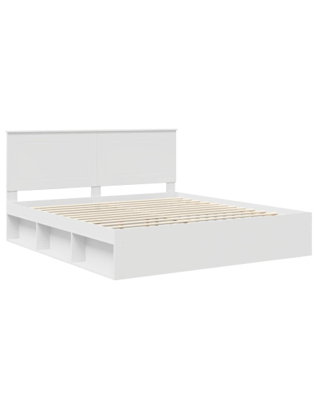 Struttura del letto Bianco 200 x 200 cm Pino massello