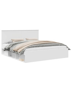 Struttura del letto Bianco 180 x 200 cm Pino massello 2