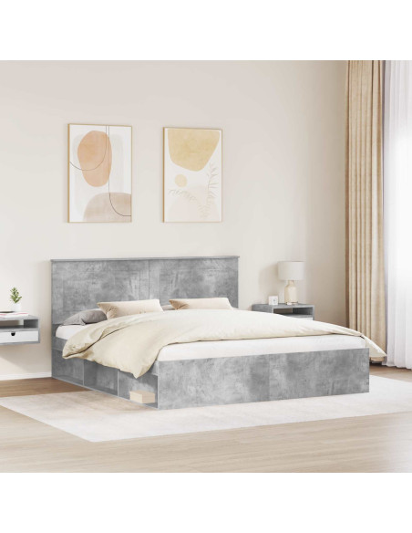 Struttura del letto Calcestruzzo 180 x 200 cm Pino massello
