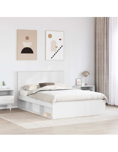 Struttura del letto Bianco 140 x 190 cm Pino massello