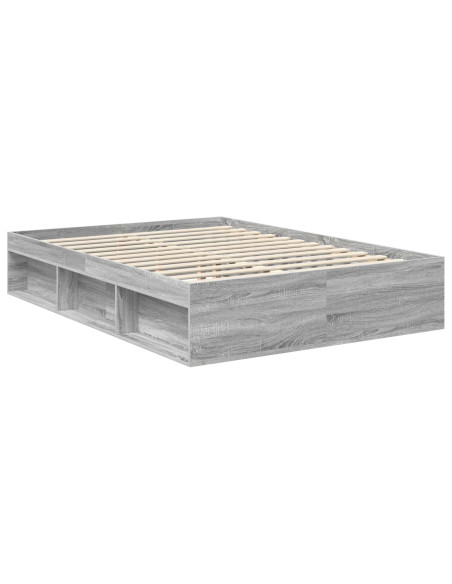 Struttura del letto Grigio Sonoma 140 x 190 cm Pino massello