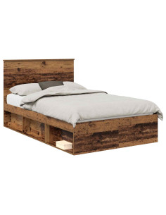 Struttura del letto Legno vecchio 135 x 190 cm Pino massello 2