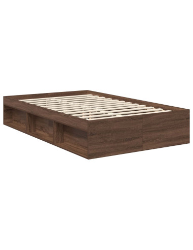 Struttura del letto Rovere Marrone 120 x 190 cm Pino massello