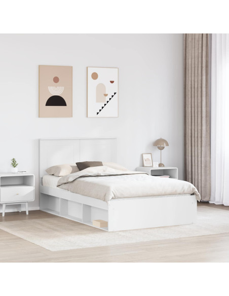 Struttura del letto Bianco 120 x 200 cm Pino massello