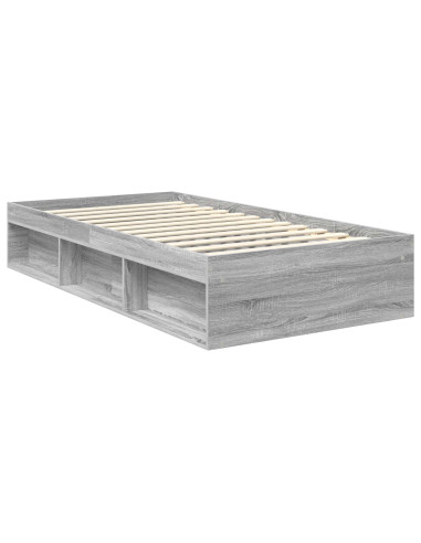 Struttura del letto Grigio Sonoma 100 x 200 cm Pino massello