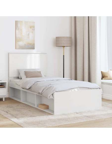 Struttura del letto Bianco 90 x 190 cm Pino massello