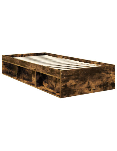 Struttura del letto Rovere fumé 90 x 190 cm Pino massello