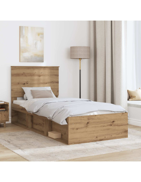 Struttura del letto con testiera Rovere Artigianale 90 x 200 cm