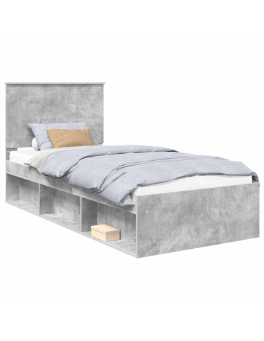 Struttura del letto Grigio Concretè 75 x 190 cm Pino massello