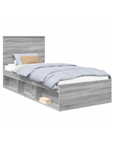 Struttura del letto Grigio Sonoma 75 x 190 cm Pino massello 2