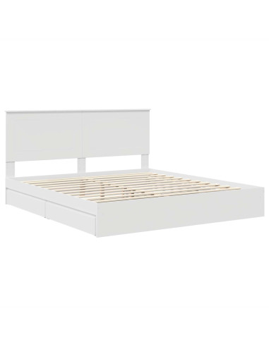 Letto con Contenitore Bianco 180 x 200 cm Legno multistrato