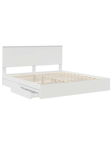 Letto con Contenitore Bianco 180 x 200 cm Legno multistrato