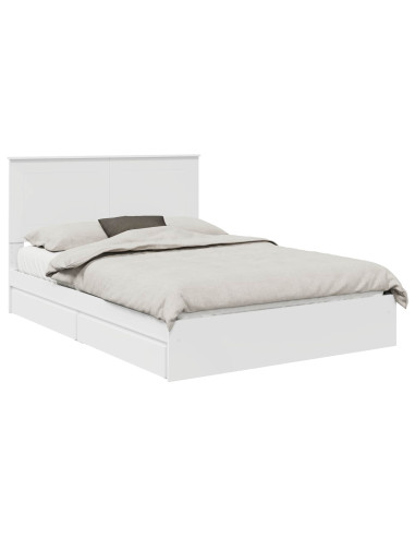 Letto con Contenitore Bianco 160 x 200 cm Legno multistrato