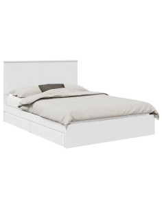 Letto con Contenitore Bianco 150 x 200 cm Legno multistrato 2