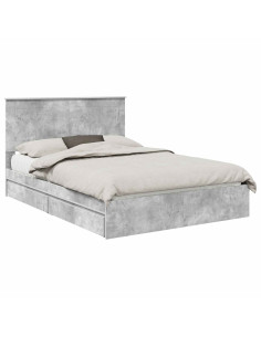 Letto con Contenitore con testiera Grigio cemento 150 x 200 cm 2