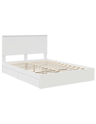 Letto con Contenitore Bianco 140 x 200 cm Legno multistrato