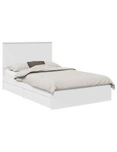 Letto con Contenitore Bianco 120 x 190 cm Legno multistrato 2