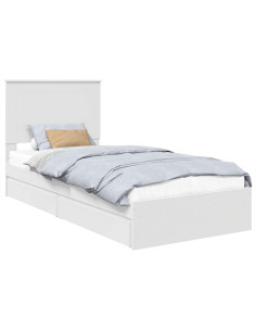 Letto con Contenitore Bianco 75 x 190 cm Legno multistrato 2