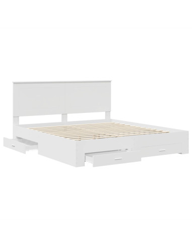 Struttura del letto Bianco 200 x 200 cm Legno multistrato