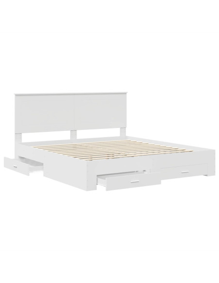 Struttura del letto Bianco 200 x 200 cm Legno multistrato