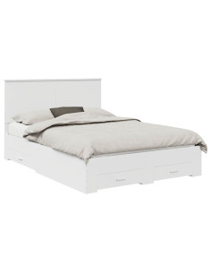 Struttura del letto Bianco 160 x 200 cm Legno multistrato 2