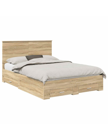 Struttura del letto con testiera Rovere Sonoma 150 x 200 cm