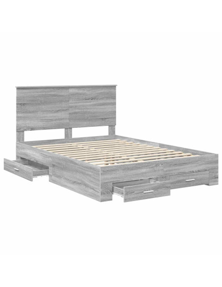 Struttura del letto con testiera Grigio Sonoma 150 x 200 cm