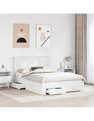 Struttura del letto Bianco 140 x 200 cm Legno multistrato