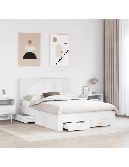 Struttura del letto Bianco 140 x 200 cm Legno multistrato