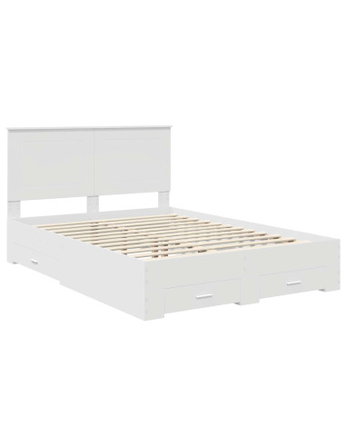 Struttura del letto Bianco 140 x 200 cm Legno multistrato