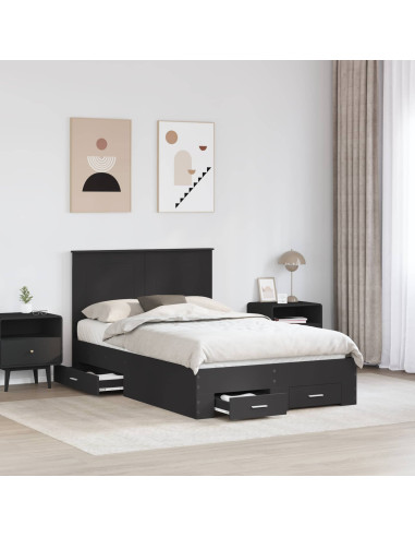 Struttura del letto Nero 135 x 190 cm Legno multistrato