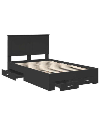 Struttura del letto Nero 135 x 190 cm Legno multistrato