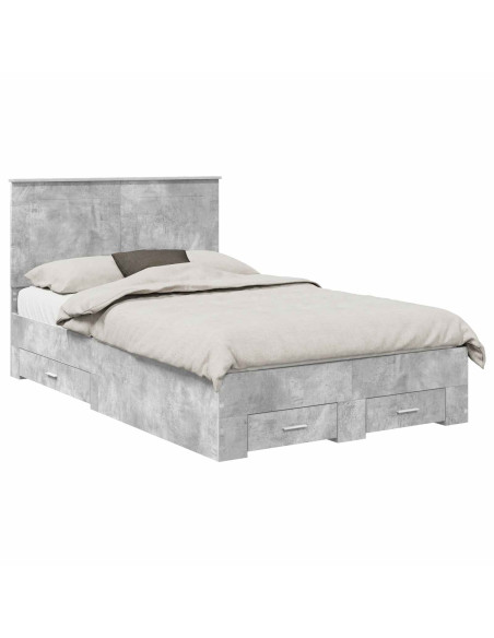 Struttura del letto con testiera Grigio cemento 120 x 190 cm
