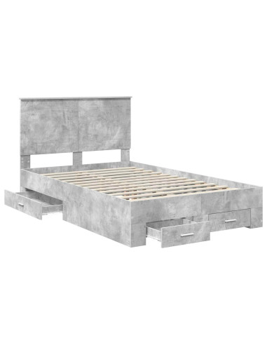Struttura del letto con testiera Grigio cemento 120 x 190 cm