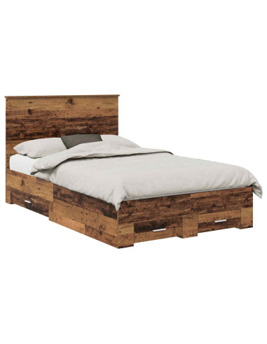 Struttura del letto con testiera Legno vecchio 120 x 190 cm