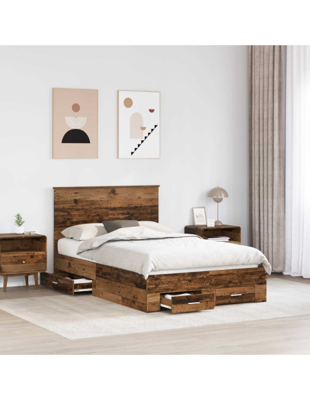 Struttura del letto con testiera Legno vecchio 120 x 190 cm