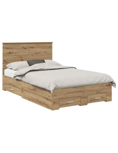 Struttura del letto Rovere artigianale 120 x 190 cm 2