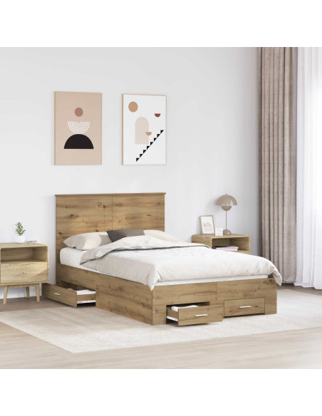 Struttura del letto Rovere artigianale 120 x 190 cm