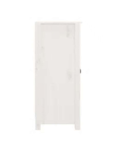 Credenza Bianca 40x35x80 cm in Legno Massello di Pino
