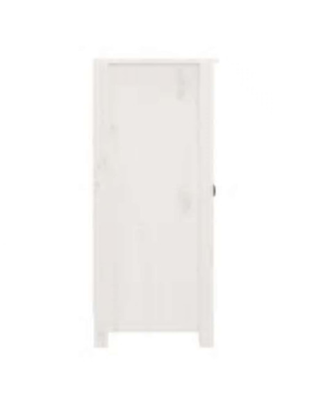 Credenza Bianca 40x35x80 cm in Legno Massello di Pino