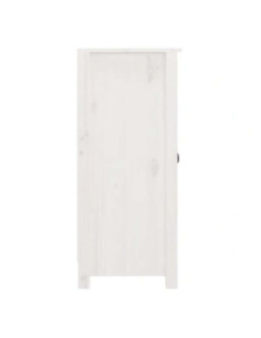 Credenze 2 pz Bianche 40x35x80 cm in Legno Massello di Pino