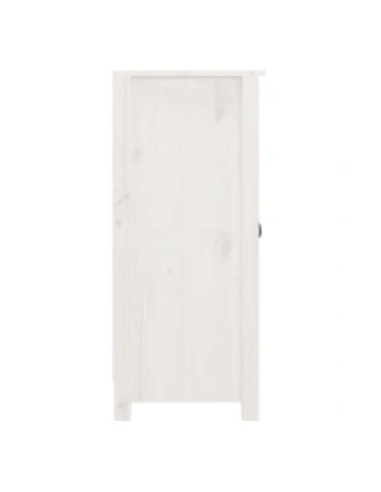 Credenze 2 pz Bianche 40x35x80 cm in Legno Massello di Pino