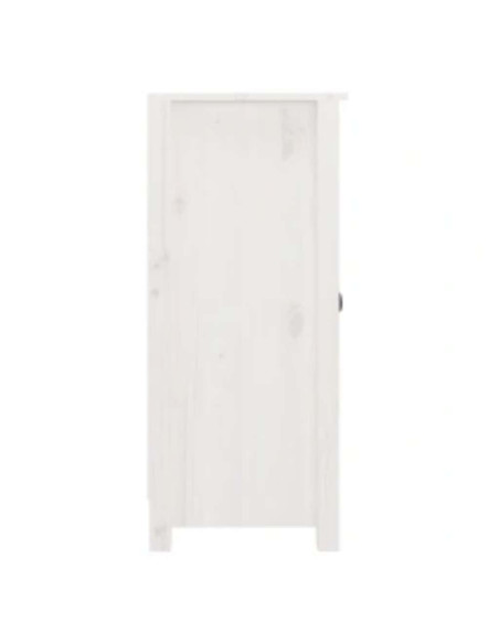 Credenze 2 pz Bianche 40x35x80 cm in Legno Massello di Pino