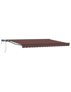 Cornice per Tenda Manuale con LED Marrone 4 x 2 m