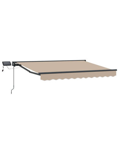 Cornice per Tenda Manuale con LED Beige 3 x 2,5 m