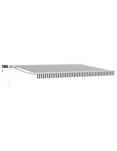 Cornice per Tenda Manuale con LED Antracite e Bianco 5 × 3,5 m